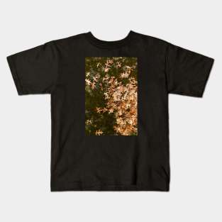 Orange Leaves On Mossy Green Grass - Alternative Kids T-Shirt